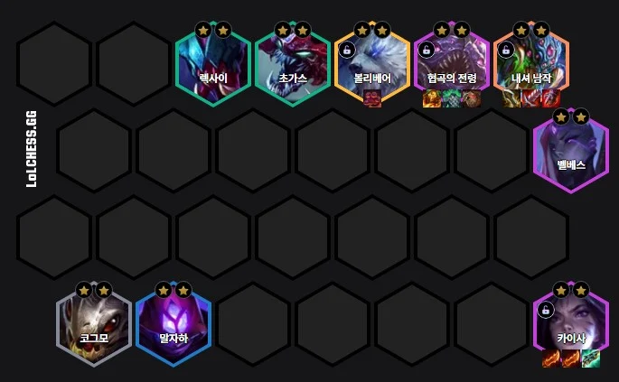 공허덱 10래벨 유닛배치 및 아이템구성