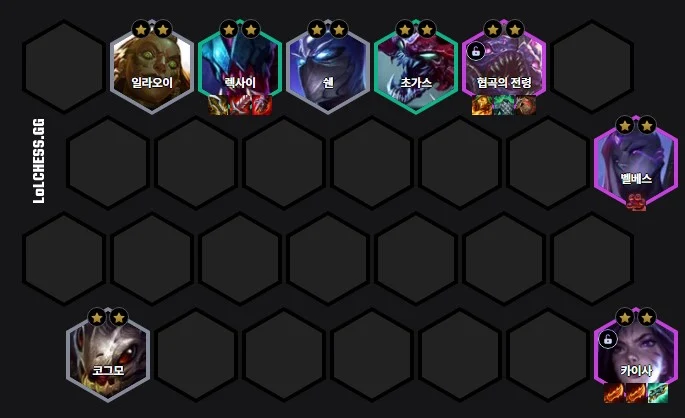 공허덱 8래벨 유닛배치 및 아이템구성